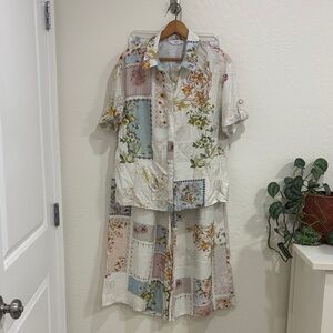 Talulah Floral Patchwork Two-Piece Set Size L